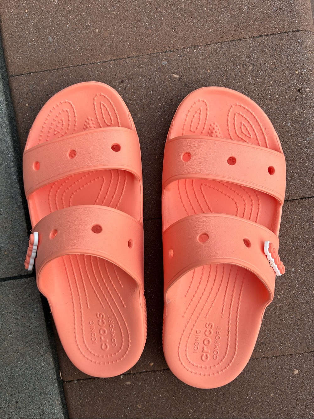 CROCS Coral-Orange Slide Sandals